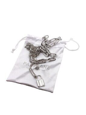 Park Lane Elexa Silver-Tone Layered Necklace With Heart Charm & Lock Pendant